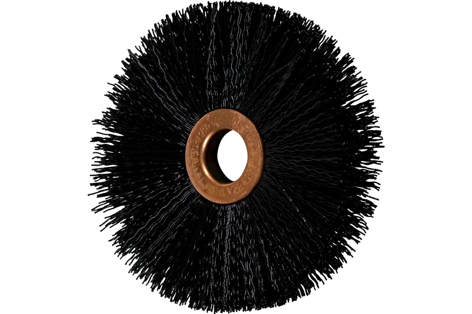 Picture of Pferd Tube Center Wire Wheel Brush 3" Dia. .016 Nylon Fill 1/2" Arbor